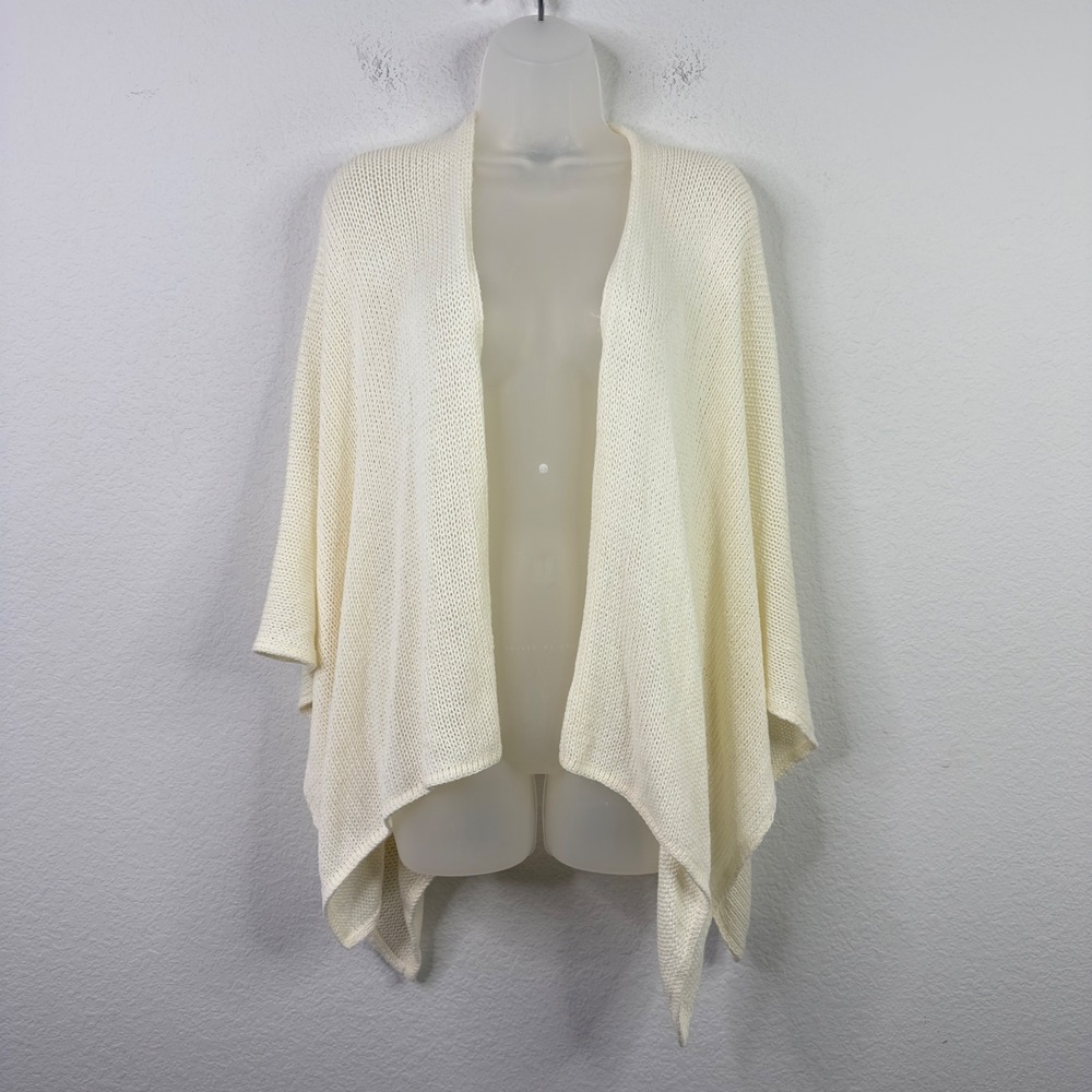 Wooden Ships Cape‎ Cardigan S/M Cream Knit Open Drape Boho Coastal Minimalist